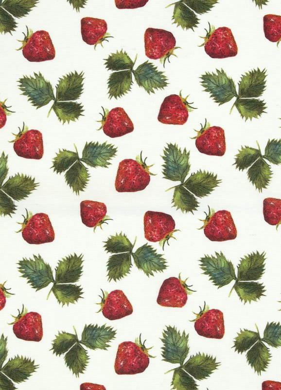 Baumwolle beschichtet - Erdbeeren